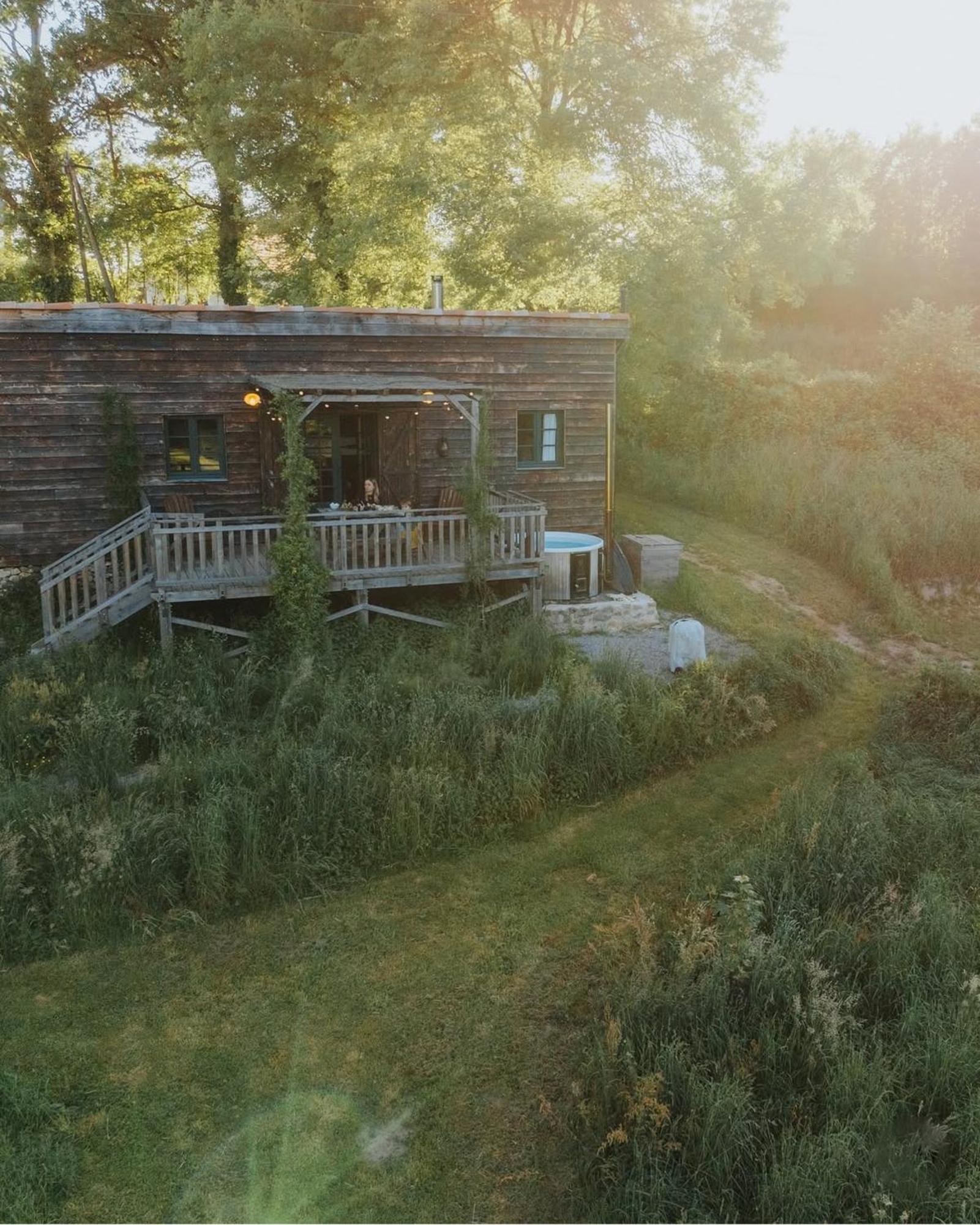 La Ferme Du Pont De Maumy, Cabane Au Bord De L'Etang Et Bain Nordique Busserolles Buitenkant foto
